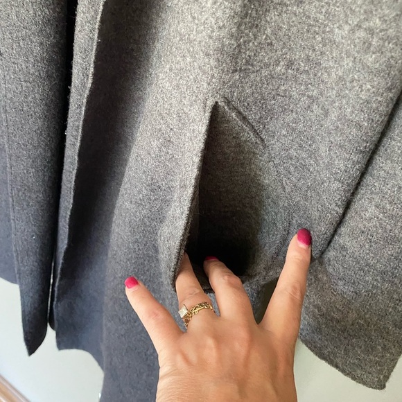 EILEEN FISHER Shawl Collar Kimono Jacket in Ombre Boiled Wool Ash/Black S/M - Picture 6 of 9